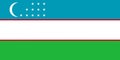 An illustration of the flag of Uzbekistan with copy space