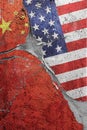 Illustration of the flags of China and the United States Royalty Free Stock Photo