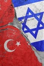 Illustration of the flags of Turkey and Israel