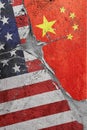 Illustration of the flags of the United States and China Royalty Free Stock Photo