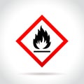 Flammable icon on white background