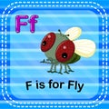 Flashcard letter F is for fly