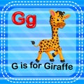 Flashcard letter G is for giraffe