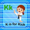 Flashcard letter K is for kick Royalty Free Stock Photo