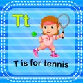 Flashcard letter T is for tennis