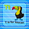 Flashcard letter T is for toucan