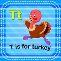 Flashcard letter T is for turkey