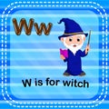 Flashcard letter W is for witch Royalty Free Stock Photo