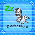 Flashcard letter Z is for zebra