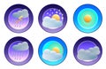 Illustration of flat color weather icons. Royalty Free Stock Photo