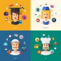 Illustration of flat design business illustrations