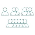 Illustration of Flat Group of People Icon Vector Symbol Background.