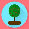 illustration. flat icon cherry tree