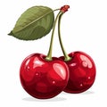 Illustration in flat icon style cherry