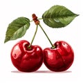 Illustration in flat icon style cherry