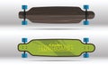 Illustration of flat longboards