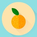 illustration. flat round orange icon