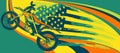 vector illustration of motocross bike for extreme trips through the mountains.