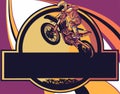 vector illustration of motocross bike for extreme trips through the mountains.
