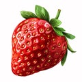 Illustration in flat style icon logo strawberry