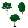 Illustration of a flat tree icon. Forest trees simple silhouette plants icon. Royalty Free Stock Photo