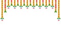 Flower garland decoration toran for Happy Diwali, Dussehra Indian Holiday festival background template for banner