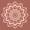 illustration of a flower, stylized flower, mandala with beige tones