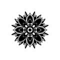 Illustration of flower in tatoo style. Vector design