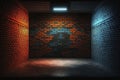 illustration, fluorescent glowing rough wall concrete, ai generative
