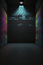 illustration, fluorescent glowing rough wall concrete, ai generative