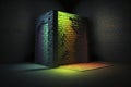 illustration, fluorescent glowing rough wall concrete, ai generative