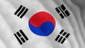 Illustration of a flying flag of a South Korea Royalty Free Stock Photo