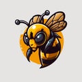 Flying honey bee bumblebee character logo mascot flat vector Royalty Free Stock Photo