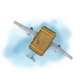 Illustration of a flying suitcase tourism