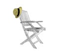 Folding wooden deck chair