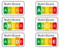 Illustration of food labeling using the Nutri-Score on white