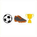 Ball, shoe and trophy illustartion vector art