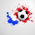 Illustration of a football with smudges of french flag colors isolated on a white background Royalty Free Stock Photo