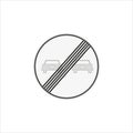 Illustration of forbidden overtaking traffic signs isolated on a white background