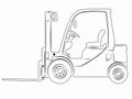Illustration of a forklift. vector drawing