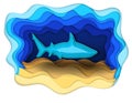 Illustration of a formidable shark on the hunt Royalty Free Stock Photo