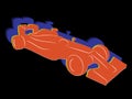 Illustration of a formula F1 racer, vector draw