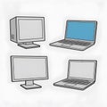 Illustration of Four Computer-Related Devices Royalty Free Stock Photo