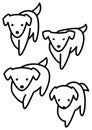 Illustration of four dogs