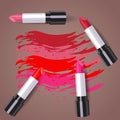 illustration of four lipsticks in different colors