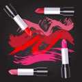 illustration of four lipsticks in different colors