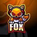 Fox gaming mascot esport logo design Royalty Free Stock Photo