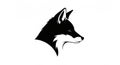 Illustration of a fox head in black and white featuring sharp clean Royalty Free Stock Photo