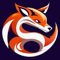 Illustration of a fox head with the letter S on a dark background AI Generated Royalty Free Stock Photo
