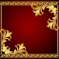 Illustration frame background with golden angular pattern